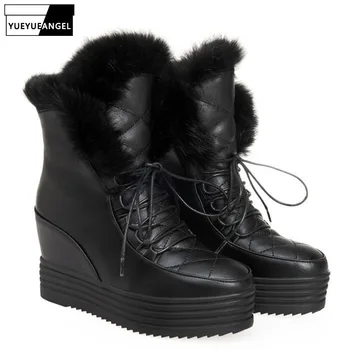 New Rabbit Fur Trim Womens Snow Boots Fashion Hidden Heel Wedges Antiskid Winter Warm Lady Ankle Boots Platform Female Footwear
New Rabbit Fur Trim Womens Snow Boots Fashion Hidden Heel Wedges Antiskid Winter Warm Lady Ankle Boots Platform Female Footwear
