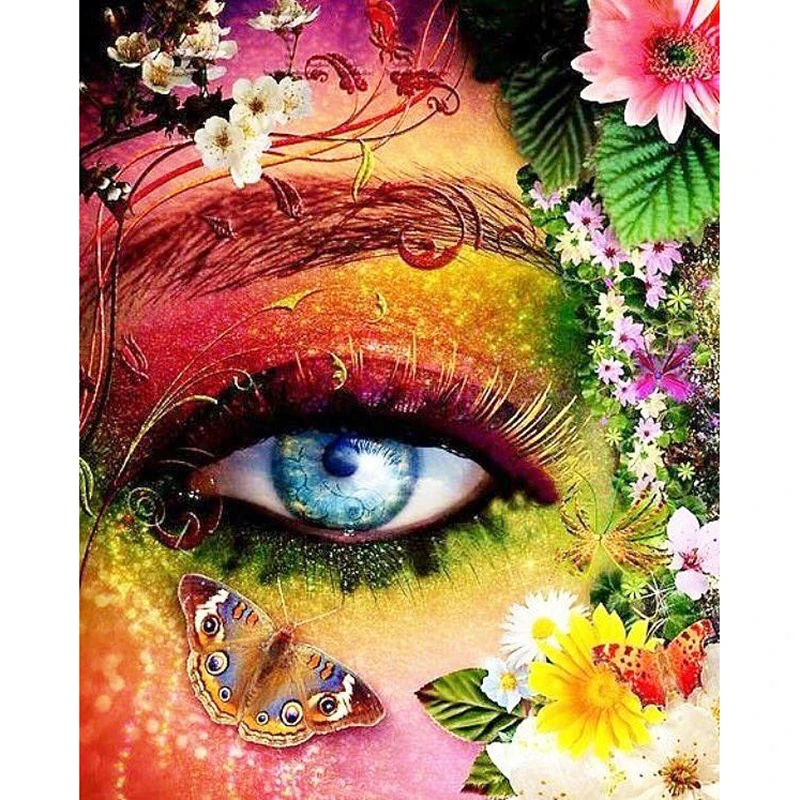 Фото 3d Diamond embroidery 5d diy diamond painting eyes pictures full square rhinestones Paintings crystals mosaic pattern butterfly | Дом и сад