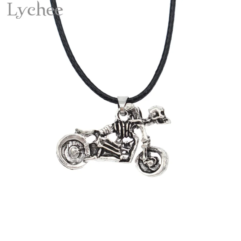 Lychee Trendy Alloy Skeleton Motorcycle Necklace Unisex Skull Pendant Necklaces Fashion Women Men Rope Chain Necklace Gifts
Lychee Trendy Alloy Skeleton Motorcycle Necklace Unisex Skull Pendant Necklaces Fashion Women Men Rope Chain Necklace Gifts