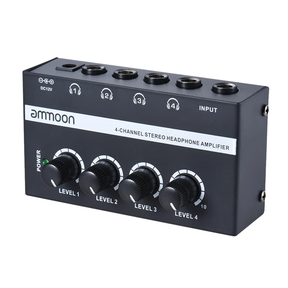 HA400 Ultra-compact 4 Channels Mini Audio Stereo Headphones Amplifier with Power Adapter
HA400 Ultra-compact 4 Channels Mini Audio Stereo Headphones Amplifier with Power Adapter