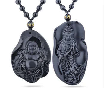 Drop Shipping Natural Obsidian Lovers Guanyin Buddha Pendant Necklace Jewelry Fine Gemstone Jewelry Charms For Man&Woman Gifts
Drop Shipping Natural Obsidian Lovers Guanyin Buddha Pendant Necklace Jewelry Fine Gemstone Jewelry Charms For Man&Woman Gifts