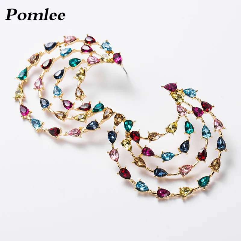 Pomlee Hollow Shiny layer Moon Stud Earrings Wedding Jewelry Multicolored Ins Fashion Women Girls Statement Earring New Arrivals
Pomlee Hollow Shiny layer Moon Stud Earrings Wedding Jewelry Multicolored Ins Fashion Women Girls Statement Earring New Arrivals
