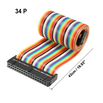 

Uxcell IDC 34 Pins Rainbow/Gray 43/48/66/118cm Length 2.54mm Pitch Flat Flexible Ribbon Jumper Cable With Header Connector 1pcs