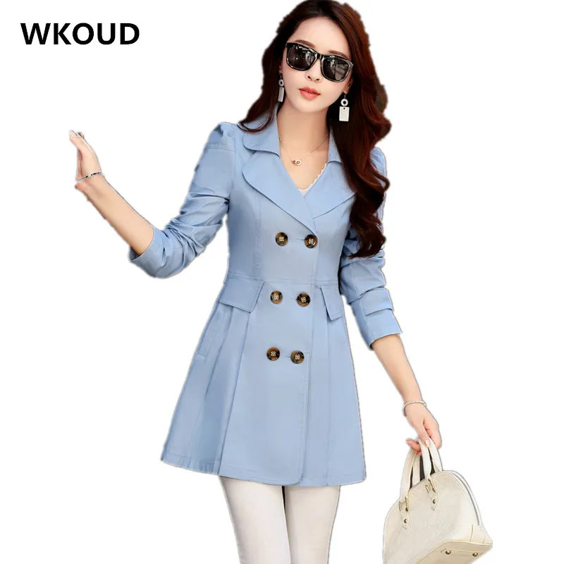 WKOUD 2018 Women's Trench Coats Solid Slim Long Trench Double Breasted Casual Fall Overcoats Turn-down Collar Outerwear C8002
WKOUD 2018 Women's Trench Coats Solid Slim Long Trench Double Breasted Casual Fall Overcoats Turn-down Collar Outerwear C8002