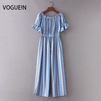 VOGUEIN New Womens Summer Wave Print Slash Neck Short Sleeve Jumpsuit Playsuits Wholesale
VOGUEIN New Womens Summer Wave Print Slash Neck Short Sleeve Jumpsuit Playsuits Wholesale