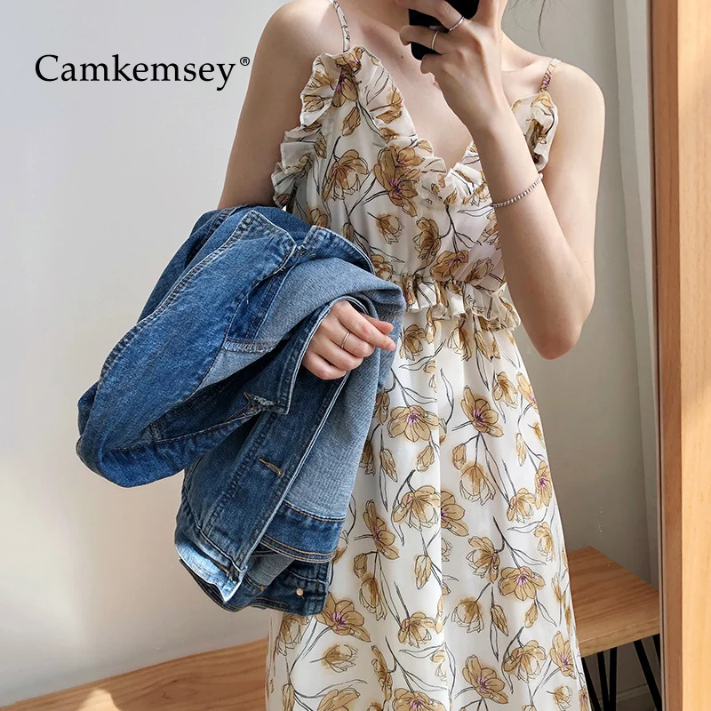 CamKemsey Women Summer Dress 2019 Fashion Ruffles V Neck Floral Print Chiffon Dresses Ladies Bohemian Beach Long Dress
CamKemsey Women Summer Dress 2019 Fashion Ruffles V Neck Floral Print Chiffon Dresses Ladies Bohemian Beach Long Dress
