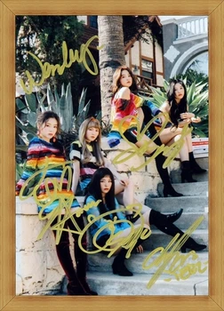 

signed KPOP RED VELVET autographed group photo K-POP 6 inches free shipping 122017E