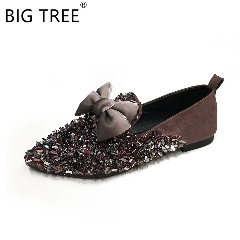 BIGTREE Pointed Single Shoes Female 2019 New Spring and Autumn Students Scoop Shoes Wild Sequined Face Bow Flat Peas Shoes
BIGTREE Pointed Single Shoes Female 2019 New Spring and Autumn Students Scoop Shoes Wild Sequined Face Bow Flat Peas Shoes