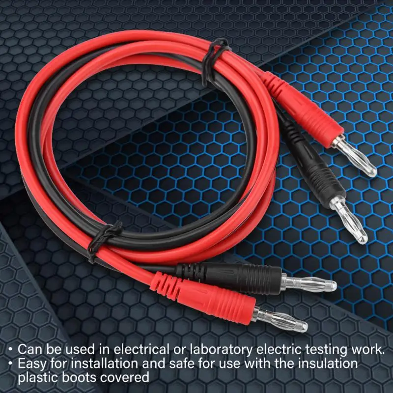 2Pcs Clips 4mm Banana Plug to Banana Plug Testing Cable Multimeter Testing Cables Durable Wire&Conductive Metal P1041
2Pcs Clips 4mm Banana Plug to Banana Plug Testing Cable Multimeter Testing Cables Durable Wire&Conductive Metal P1041