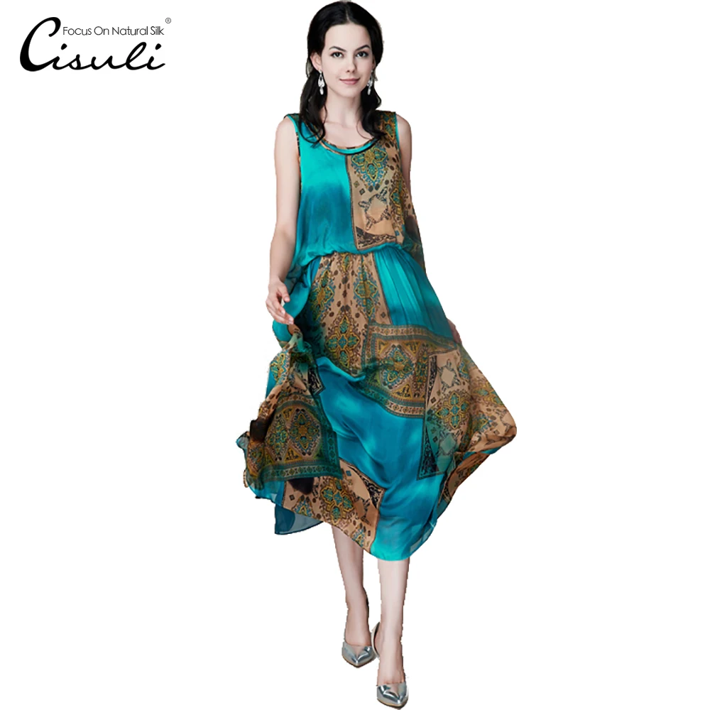 CISULI Silk Chiffon Dress Natural Silk Women Dress Exclusive Desigual Summer New Party Dress XL,XXXL,4XL
CISULI Silk Chiffon Dress Natural Silk Women Dress Exclusive Desigual Summer New Party Dress XL,XXXL,4XL