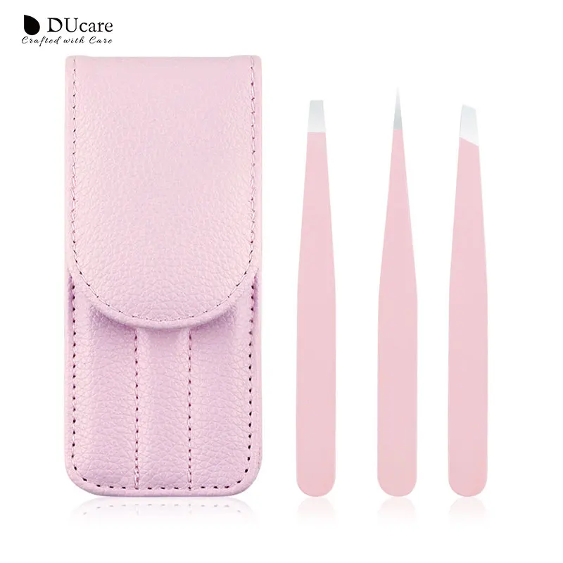 DUcare 3 PCS Eyebrow Tweezers Set Stainless Steel Flat Tip/Slant Tip/Point Tip Hair Removal Eye Tweezers with Pink Bag
DUcare 3 PCS Eyebrow Tweezers Set Stainless Steel Flat Tip/Slant Tip/Point Tip Hair Removal Eye Tweezers with Pink Bag