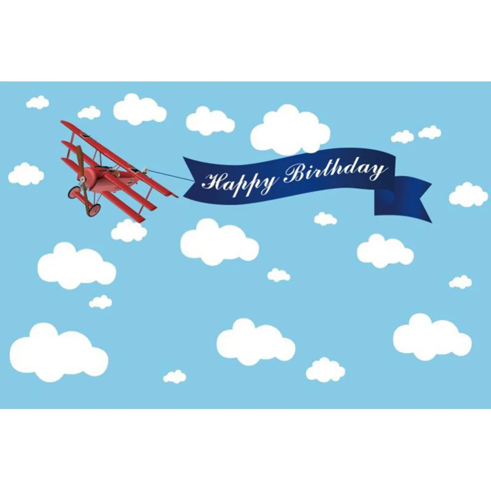 Laeacco Happy Birthday Blue Sky White Clouds Plane Portrait Stage Scene Photo Background Photographic Backdrop For Photo Studio
Laeacco Happy Birthday Blue Sky White Clouds Plane Portrait Stage Scene Photo Background Photographic Backdrop For Photo Studio