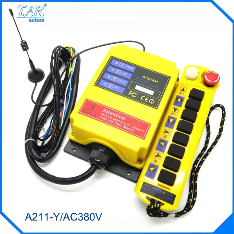 

380VAC 1 Speed 1 Transmitter 9 Channels Hoist Crane Industrial Truck Radio Remote Control System Controller receiver Remote 500M