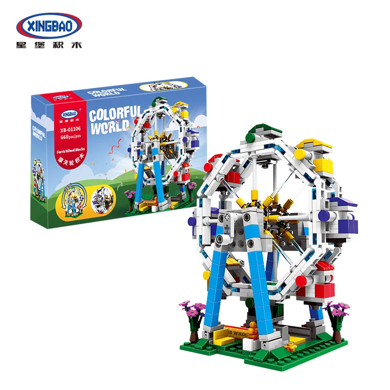 XINGBAO 01106 01107 01108 01109 The Genuine Amusement park equipment Series The ferris wheel Educational Action Figure Kid Toys
XINGBAO 01106 01107 01108 01109 The Genuine Amusement park equipment Series The ferris wheel Educational Action Figure Kid Toys