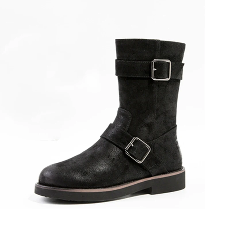 Women's Mid-Calf Boots Fashion Buckle Leather Ladies Black Boots 2019 Autumn Winter Warm Plush Low Heels Woman Winter Boot Shoes
Women's Mid-Calf Boots Fashion Buckle Leather Ladies Black Boots 2019 Autumn Winter Warm Plush Low Heels Woman Winter Boot Shoes