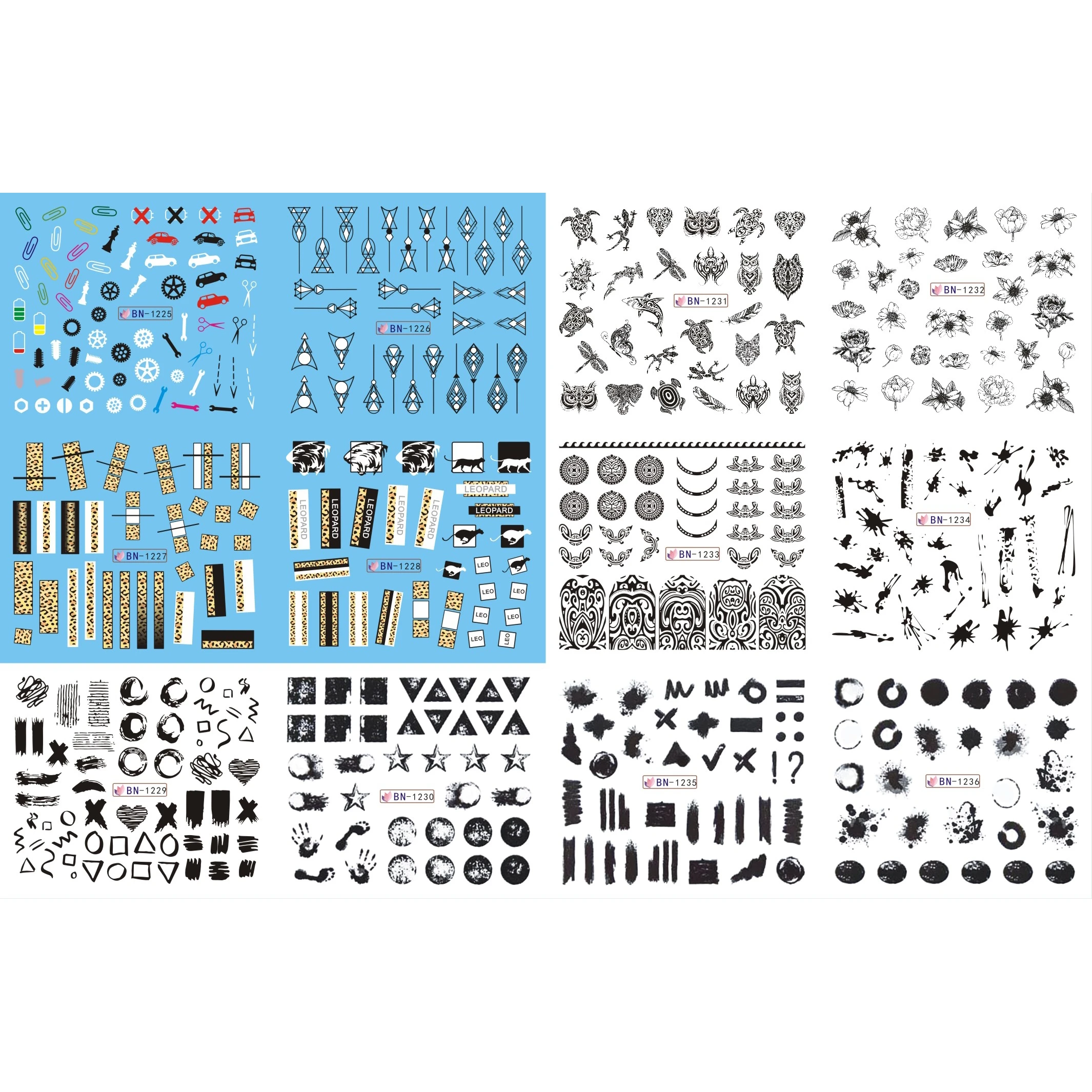 12 PACK/ LOT WATER DECAL NAIL ART NAIL STICKER GEOMETRIC FLOWER SHAPE DOODLE ANIMAL PET TURTLE LACE BN1225-1236
12 PACK/ LOT WATER DECAL NAIL ART NAIL STICKER GEOMETRIC FLOWER SHAPE DOODLE ANIMAL PET TURTLE LACE BN1225-1236