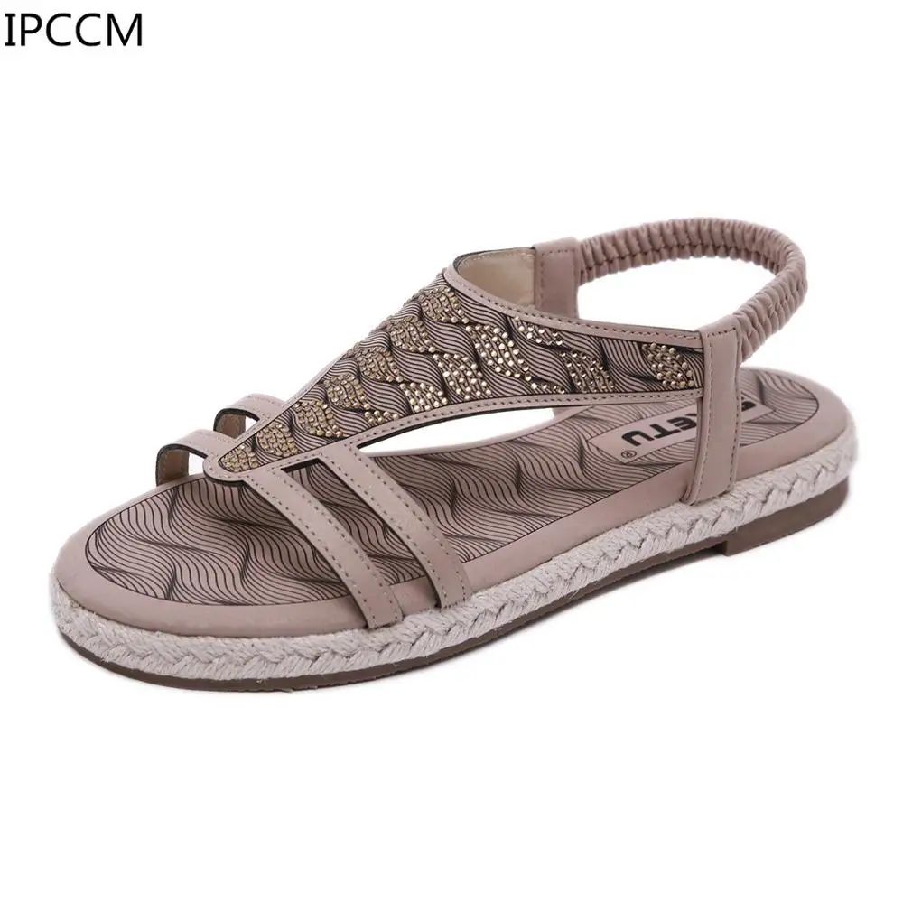 Summer New 2019 Korean Fashion Laser Rhinestone Hemp Rope Comfortable Large Size Solid Color Flat Bottom Women's Sandals
Summer New 2019 Korean Fashion Laser Rhinestone Hemp Rope Comfortable Large Size Solid Color Flat Bottom Women's Sandals