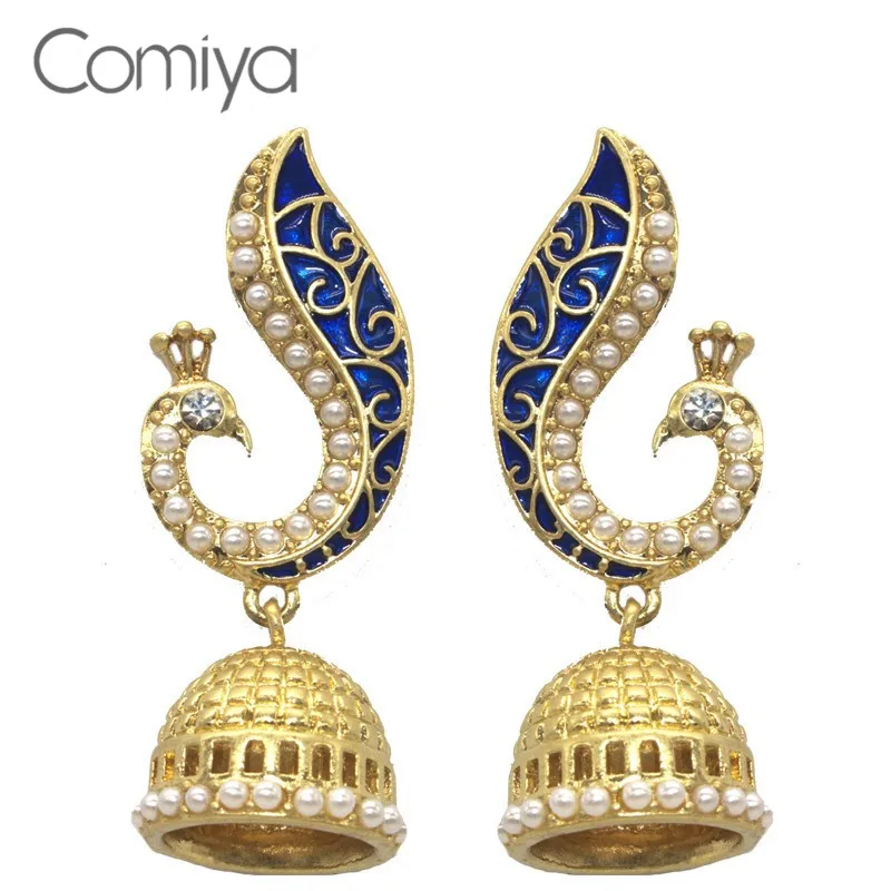 Image Comiya new fashion drop earrings for women rhinestone mosaic brincos de festa indian jewelry pendientes largos earring joias