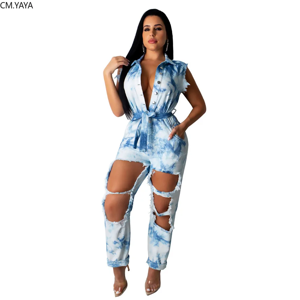 2019 women new summer tie dye print button up high waist sashe jeans jumpsuit fashion vintage denim romper playsuit GLSJ3285
2019 women new summer tie dye print button up high waist sashe jeans jumpsuit fashion vintage denim romper playsuit GLSJ3285