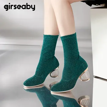 Griseaby Women Boots Spring Autumn Sock Boots Clear Heel Woman High Heels Booties Transparent Ankle Boots Botas mujer B704e
Griseaby Women Boots Spring Autumn Sock Boots Clear Heel Woman High Heels Booties Transparent Ankle Boots Botas mujer B704e