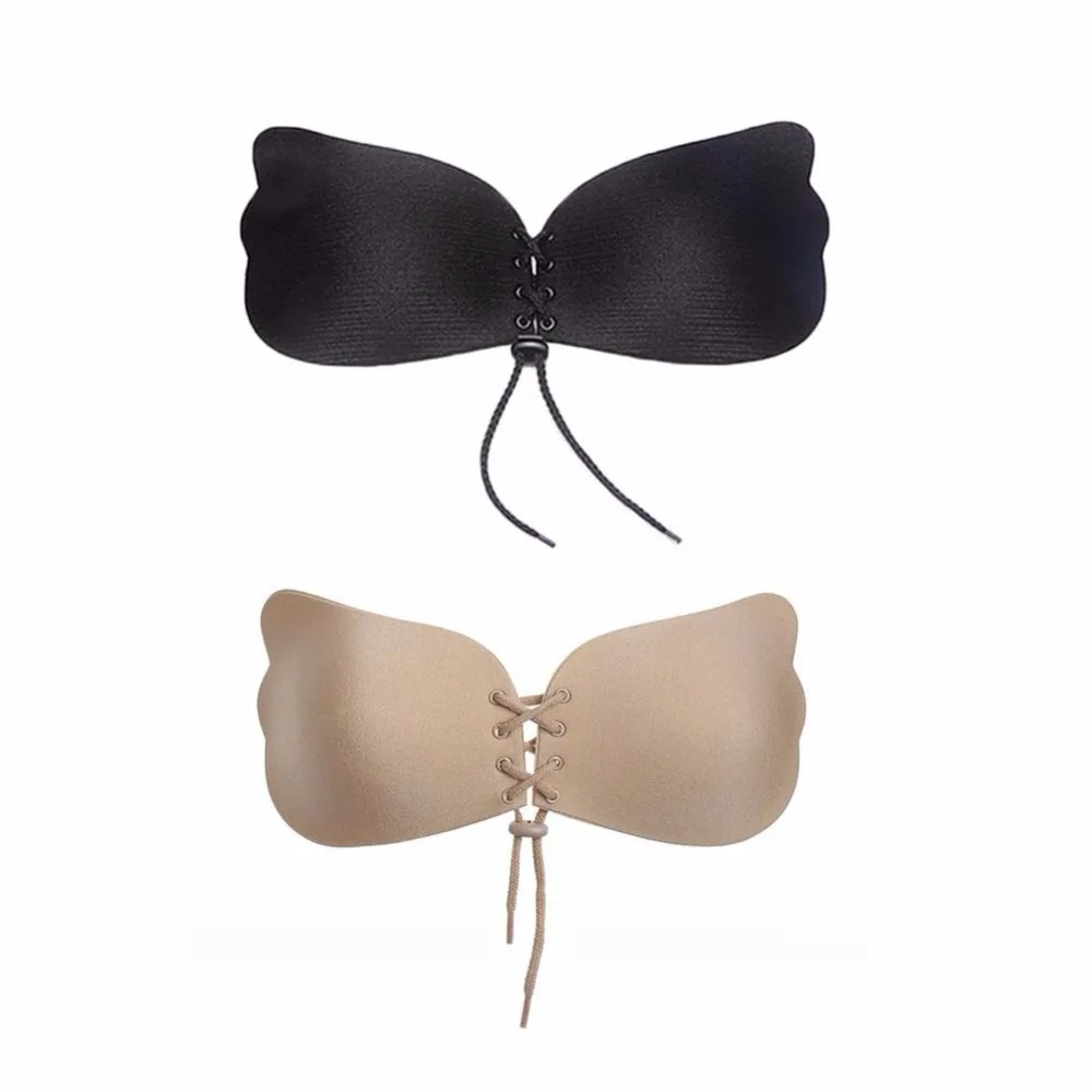 Women Sexy Invisible Silicone Bra Women's Underwear Push Up Bandage Bra Female Butterfly Strapless Breast Lift Design Bras 9