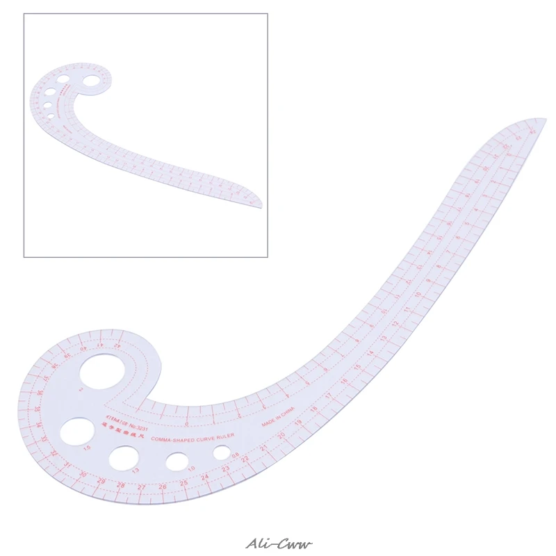 Sewing Ruler Comma Shaped French Curve Plastic Tailor Drawing Craft Tool DIY
Sewing Ruler Comma Shaped French Curve Plastic Tailor Drawing Craft Tool DIY