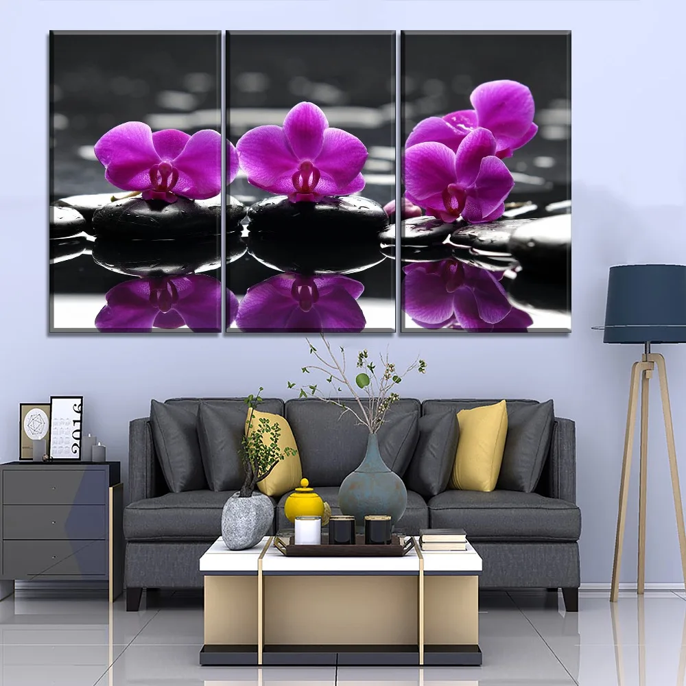 1-Piece-Living-Room-Wall-Painting-On-Canvas-Print-Type-Orchid-And-Zen-Water-Reflection-Poster (1)