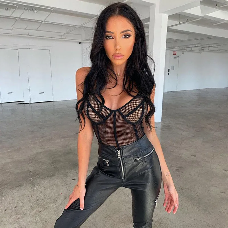 2019 Summer Bodycon Bodysuits Women Mesh Transparent Fashion V-neck Stripe Backless Jumpsuits Nightclub Women Rompers Overalls
2019 Summer Bodycon Bodysuits Women Mesh Transparent Fashion V-neck Stripe Backless Jumpsuits Nightclub Women Rompers Overalls