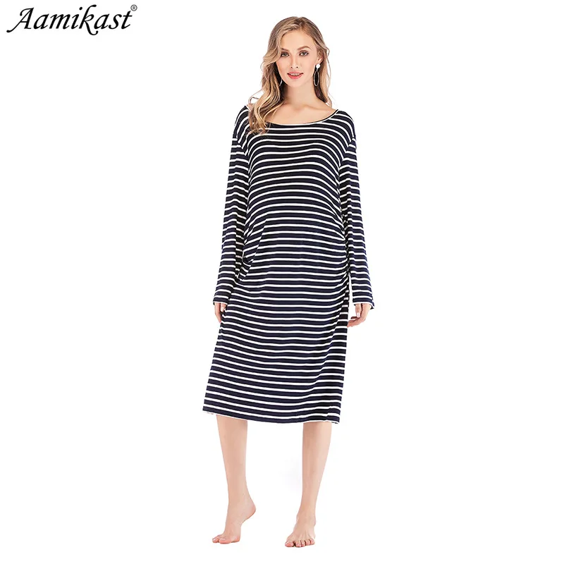 2018 autumn and winter new striped loose comfortable cotton modal maternity dress jumpsuit pajamas
2018 autumn and winter new striped loose comfortable cotton modal maternity dress jumpsuit pajamas