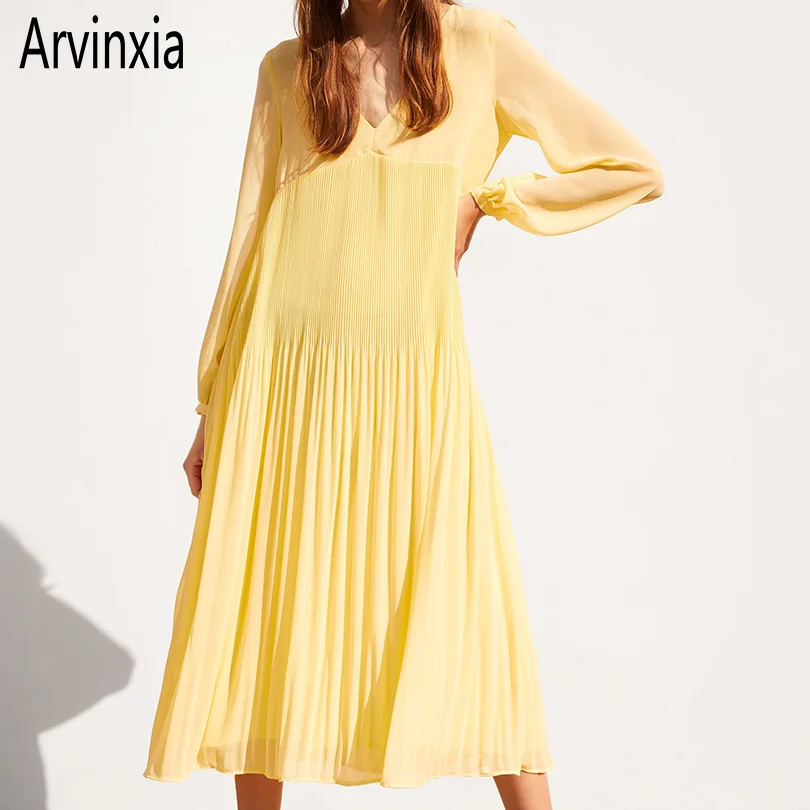 Arvinxia ZA Sexy Solid Deep V Neck Chiffon Woman Dress Elegant A Line Loose Midi Dress Fashion Streetwear Long Dress Robe Femme
Arvinxia ZA Sexy Solid Deep V Neck Chiffon Woman Dress Elegant A Line Loose Midi Dress Fashion Streetwear Long Dress Robe Femme