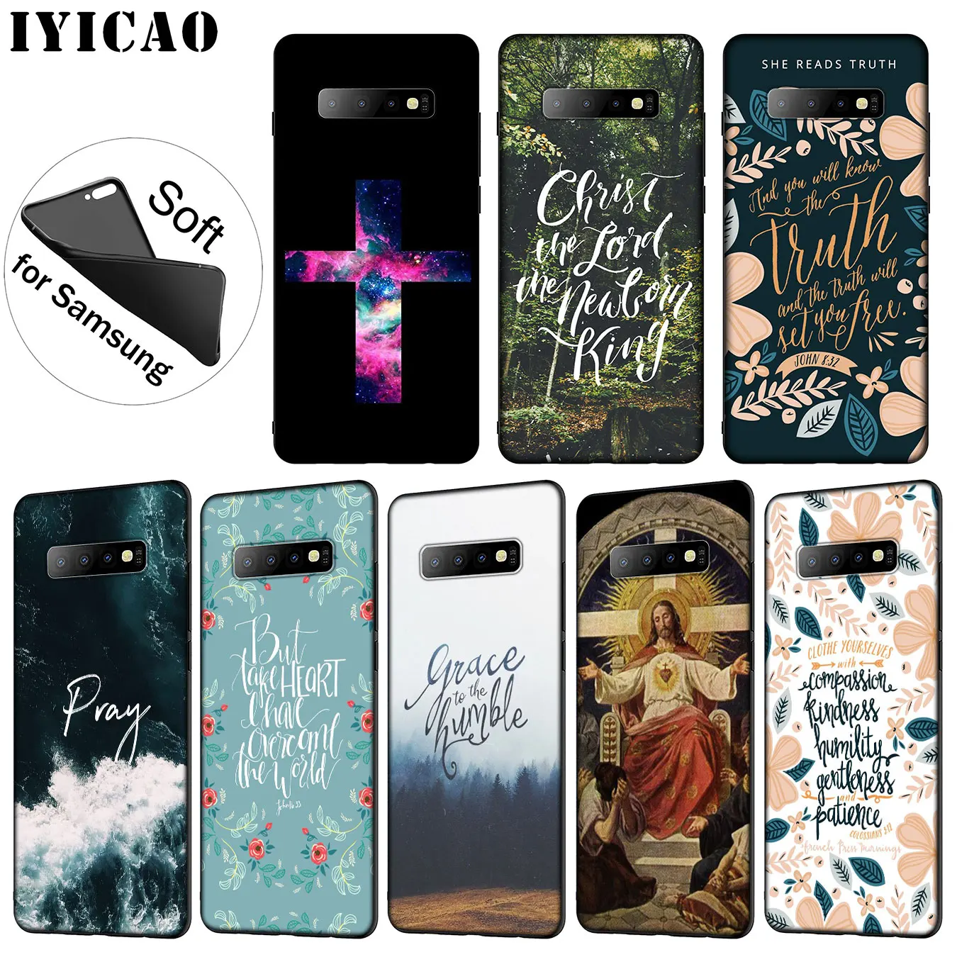 IYICAO Bible Verse Jesus Christ Christian Soft Silicone Phone Case for Samsung Galaxy S10 S9 S8 Plus S6 S7 Edge S10e E Cover
IYICAO Bible Verse Jesus Christ Christian Soft Silicone Phone Case for Samsung Galaxy S10 S9 S8 Plus S6 S7 Edge S10e E Cover