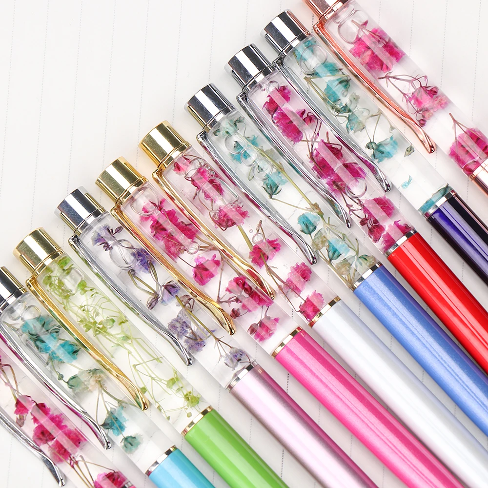 1pc Creative Metal Liquid Flow Fresh Ballpoint Pens Rotary Type Dried Flowers Decoration Signature Pen Gift Office Supplies
1pc Creative Metal Liquid Flow Fresh Ballpoint Pens Rotary Type Dried Flowers Decoration Signature Pen Gift Office Supplies