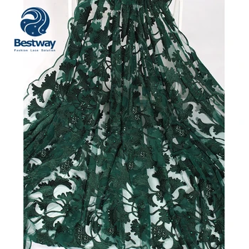 Bestway Ginkgo Leaf Tulle French 3D Beads Mesh Fabric Lace Sequins Teal Color Net Embroidery Rhinestone For Women's Party Dress
Bestway Ginkgo Leaf Tulle French 3D Beads Mesh Fabric Lace Sequins Teal Color Net Embroidery Rhinestone For Women's Party Dress
