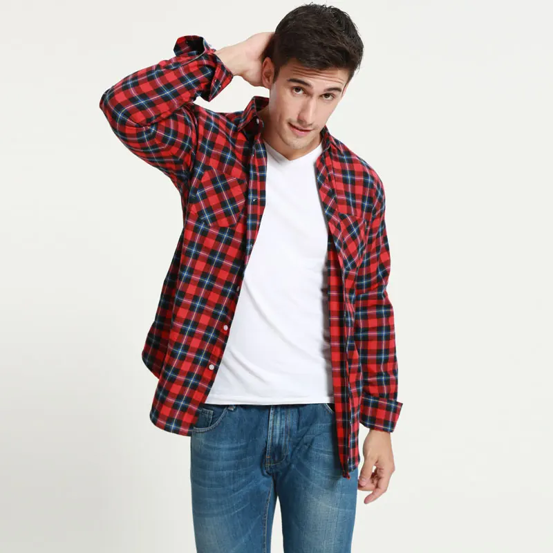 JeeToo Fashion Plaid Casual Dress Shirt Men Turn-down Collar Cotton Mens Clothing Big Size Long Sleeve Flannel Mens Shirts
JeeToo Fashion Plaid Casual Dress Shirt Men Turn-down Collar Cotton Mens Clothing Big Size Long Sleeve Flannel Mens Shirts