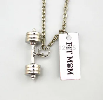 Fitness Weightlifting jewelry New Arrval 10pcs Dumbbell barbell with FIT MOM Kettle bell sports Gym necklaces
Fitness Weightlifting jewelry New Arrval 10pcs Dumbbell barbell with FIT MOM Kettle bell sports Gym necklaces