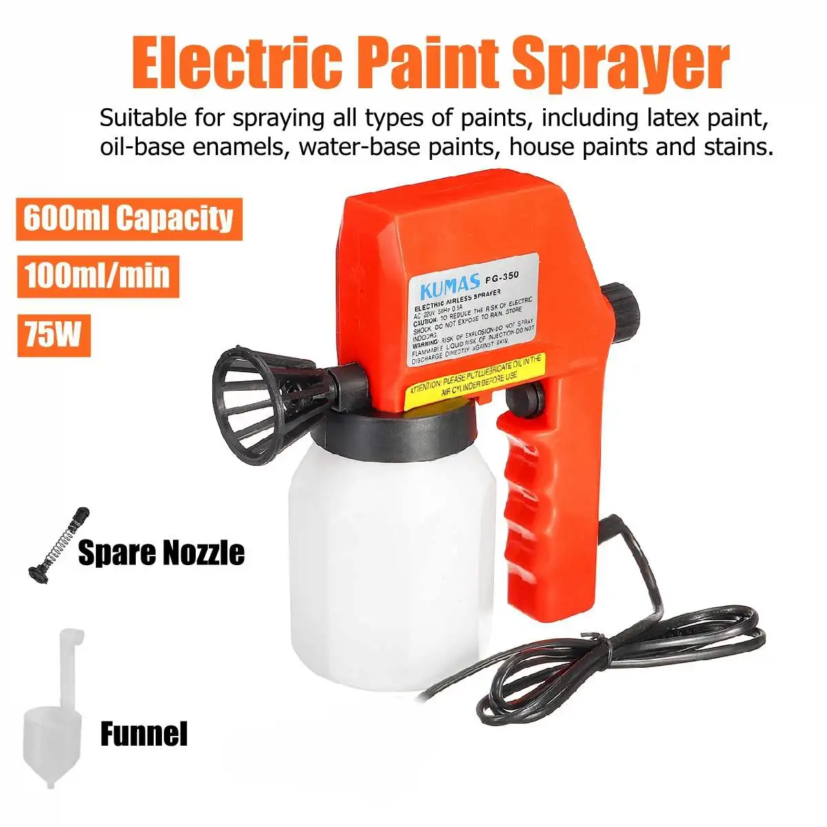 New Electric Paint Sprayer 220V Large Capacity Electric Air Less Paint Sprayer Hand Held Spray Guns (EU Plug)
New Electric Paint Sprayer 220V Large Capacity Electric Air Less Paint Sprayer Hand Held Spray Guns (EU Plug)