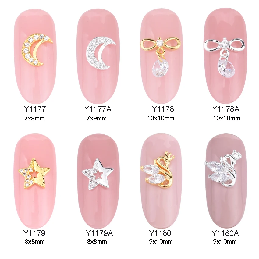 10pcs Sparkle crystal 3d nail art decorations ongle bow pendant Zircon nail stones nailart 2018 moon star designs supplies Y1177
10pcs Sparkle crystal 3d nail art decorations ongle bow pendant Zircon nail stones nailart 2018 moon star designs supplies Y1177