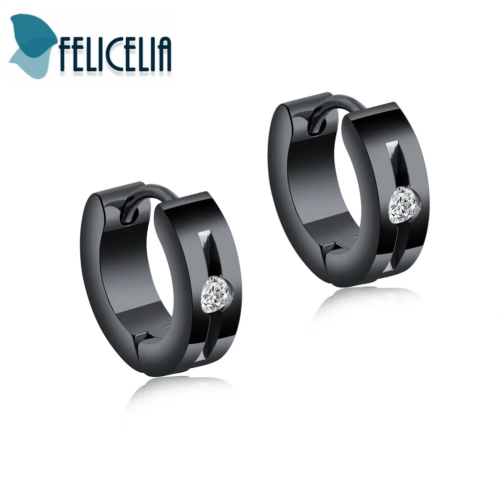 Felicelia Fashion Men Women Unisex Earrings Cubic Zirconia Stainless Steel Small Hoop Earrings Jewelry Black/ Silver/ Gold Color
Felicelia Fashion Men Women Unisex Earrings Cubic Zirconia Stainless Steel Small Hoop Earrings Jewelry Black/ Silver/ Gold Color