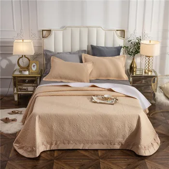 100% Cotton Bedspread Pillow Shams All-Season Premium Cotton Jacquard Bedding Quilted-look Solid color Reversible Bed cover set
100% Cotton Bedspread Pillow Shams All-Season Premium Cotton Jacquard Bedding Quilted-look Solid color Reversible Bed cover set