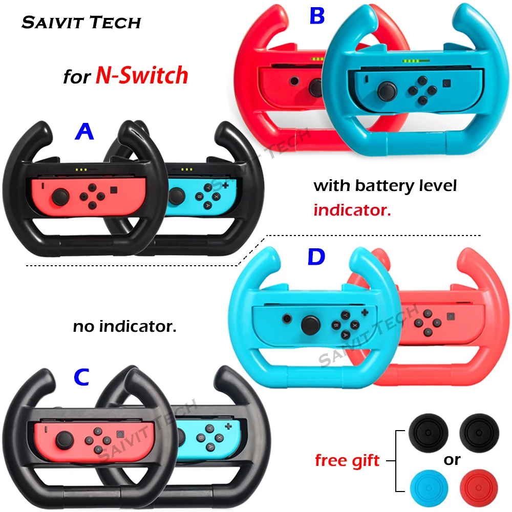 2pcs Nitendo Switch Steering Wheel Handle Stand Holder Controller Grip with Battery Level Indicator for Nintendo Switch Joy con
2pcs Nitendo Switch Steering Wheel Handle Stand Holder Controller Grip with Battery Level Indicator for Nintendo Switch Joy con