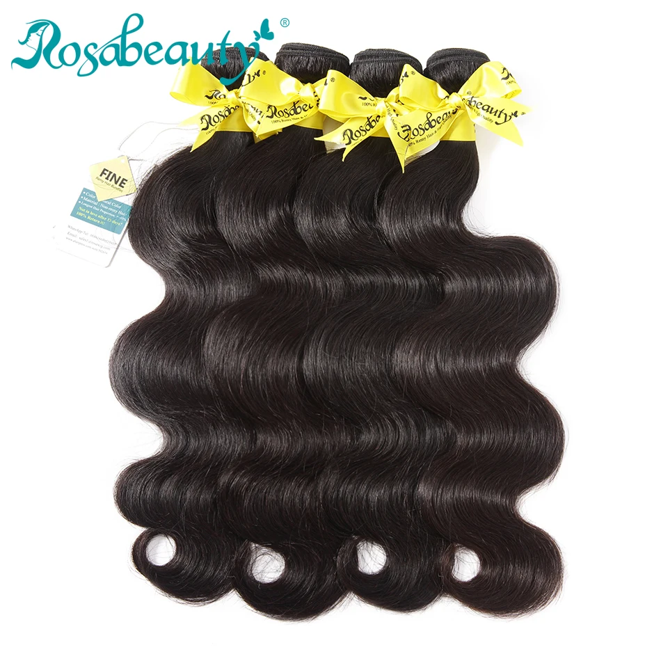 Rosa Beauty Hair Grade 8A Body Wave 100% Human Hair Bundles Brazilian Hair Weave 4 Bundles Natural Black Remy Hair Extensions
Rosa Beauty Hair Grade 8A Body Wave 100% Human Hair Bundles Brazilian Hair Weave 4 Bundles Natural Black Remy Hair Extensions