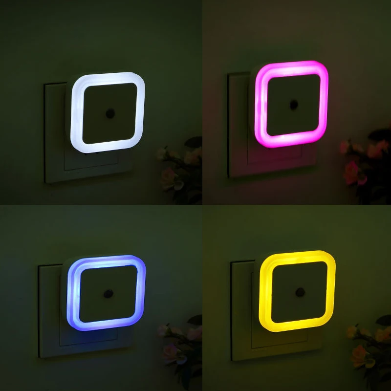 Geoeon Light Sensor Control Night Light Mini EU US Plug Novelty Square Bedroom lamp For Baby Gift Romantic Colorful Lights D515
Geoeon Light Sensor Control Night Light Mini EU US Plug Novelty Square Bedroom lamp For Baby Gift Romantic Colorful Lights D515