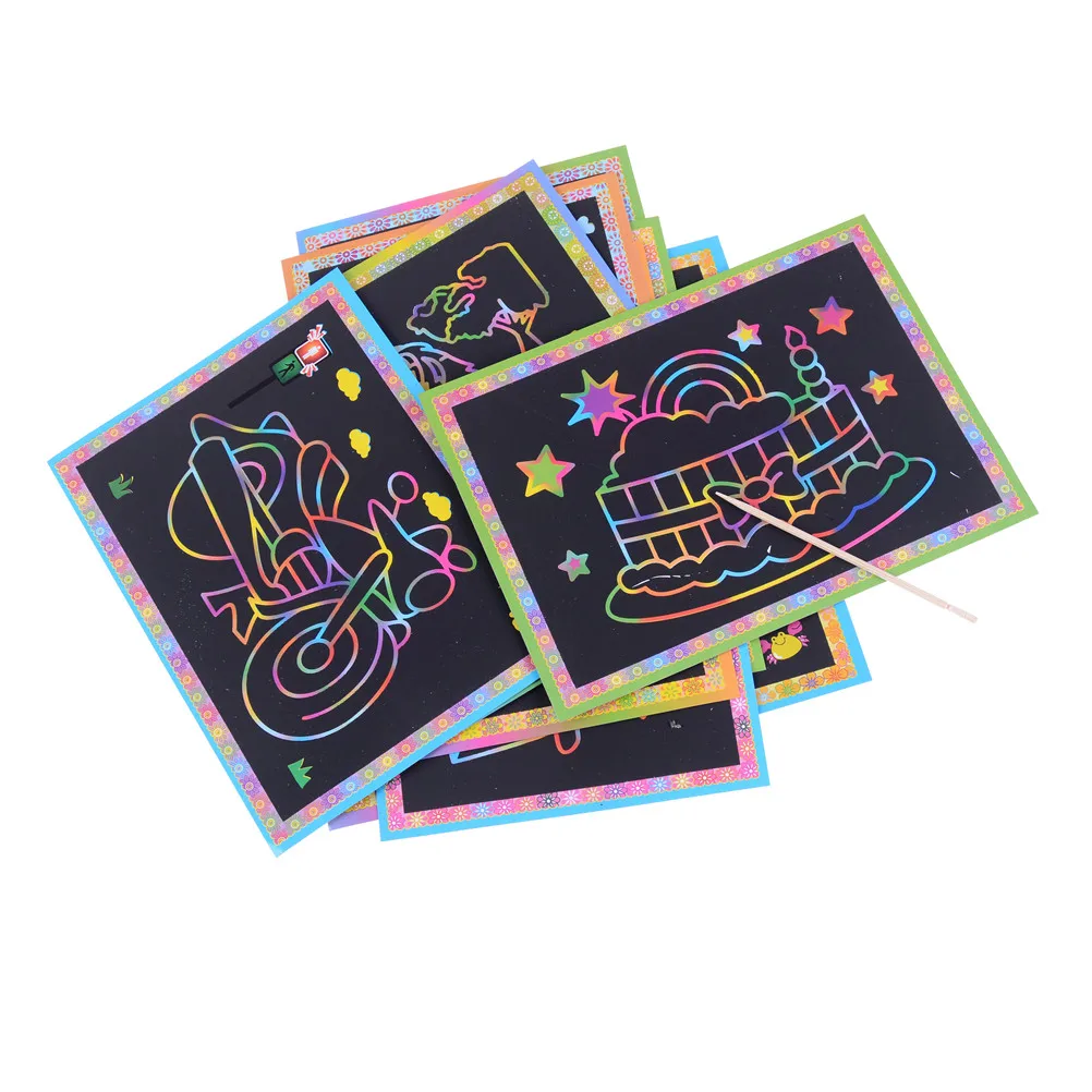 10pcs Colorful Magic Drawing Board Paper Painting Scraping Children Kids Learning Education Toys Painting Doodle Scratch Toys
10pcs Colorful Magic Drawing Board Paper Painting Scraping Children Kids Learning Education Toys Painting Doodle Scratch Toys