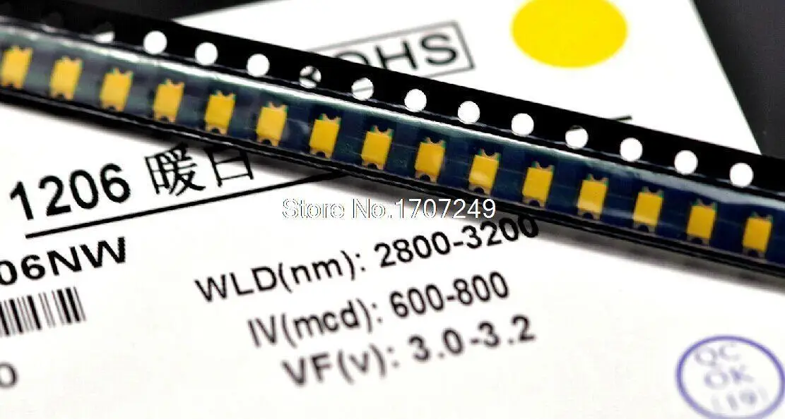 500pcs/lot 1206 LED Cool White Smd Led Bright Cool White Light-emitting Diodes LED1206
500pcs/lot 1206 LED Cool White Smd Led Bright Cool White Light-emitting Diodes LED1206