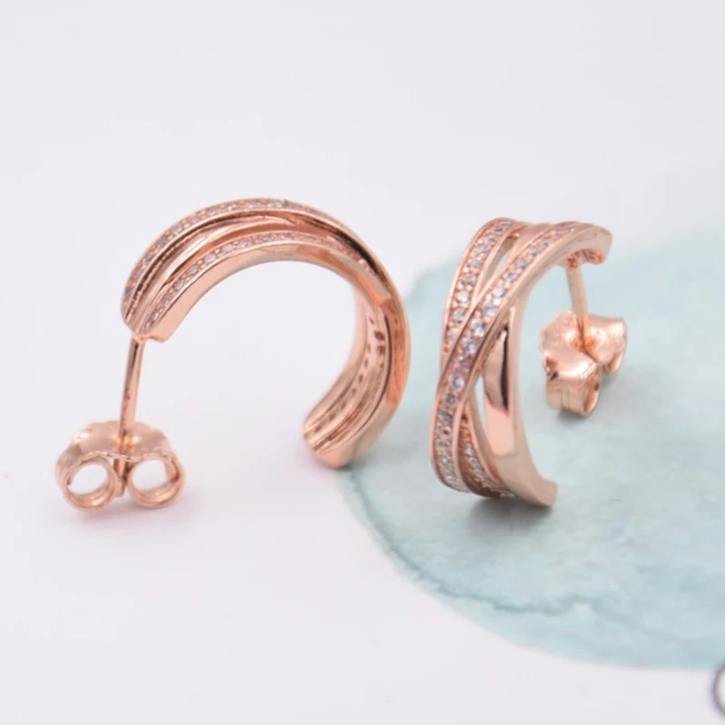 Genuine 925 Sterling Silver Earrings Diy Rose Gold Color Crystal Circle Earrings For Women Jewelry Wedding Gift HER271
Genuine 925 Sterling Silver Earrings Diy Rose Gold Color Crystal Circle Earrings For Women Jewelry Wedding Gift HER271