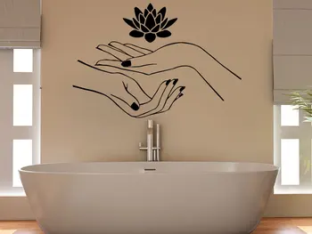 Girls Beauty Salon Wall Decal Lotus Flower Hands Pattern Vinyl Wall Stickers Bathroom Interior Removable Home Namaste DIY SYY700
Girls Beauty Salon Wall Decal Lotus Flower Hands Pattern Vinyl Wall Stickers Bathroom Interior Removable Home Namaste DIY SYY700