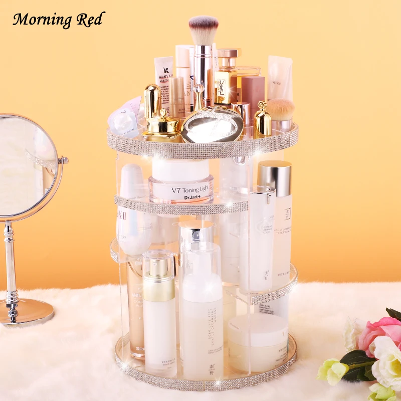 With Diamonds Rotary Cosmetics Box Transparent Skin Care Lipstick Plastic Storage Rack Dressing Table Make Up Organizer Shelf
With Diamonds Rotary Cosmetics Box Transparent Skin Care Lipstick Plastic Storage Rack Dressing Table Make Up Organizer Shelf