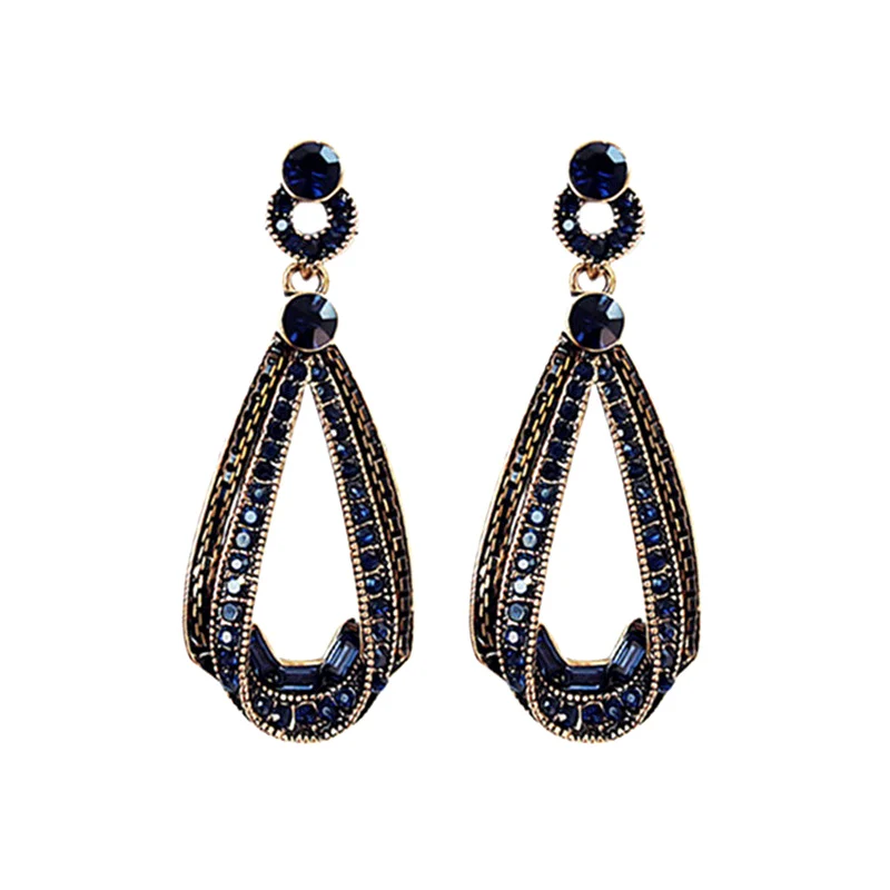 Bohemian Blue Earrings Vintage Ethnic Crystal Lace Golden Metal Chain Dangle Earrings Women Personality Drop Earrings Gift
Bohemian Blue Earrings Vintage Ethnic Crystal Lace Golden Metal Chain Dangle Earrings Women Personality Drop Earrings Gift