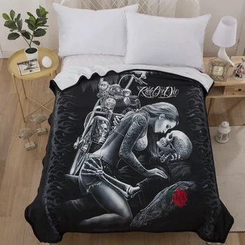 Skull Pattern Blanket 3D Beauty Ride Red Rose Printed Black Sherpa Blanket Fleece Blanket for Teens Adults Boys Kids 150x200cm
Skull Pattern Blanket 3D Beauty Ride Red Rose Printed Black Sherpa Blanket Fleece Blanket for Teens Adults Boys Kids 150x200cm