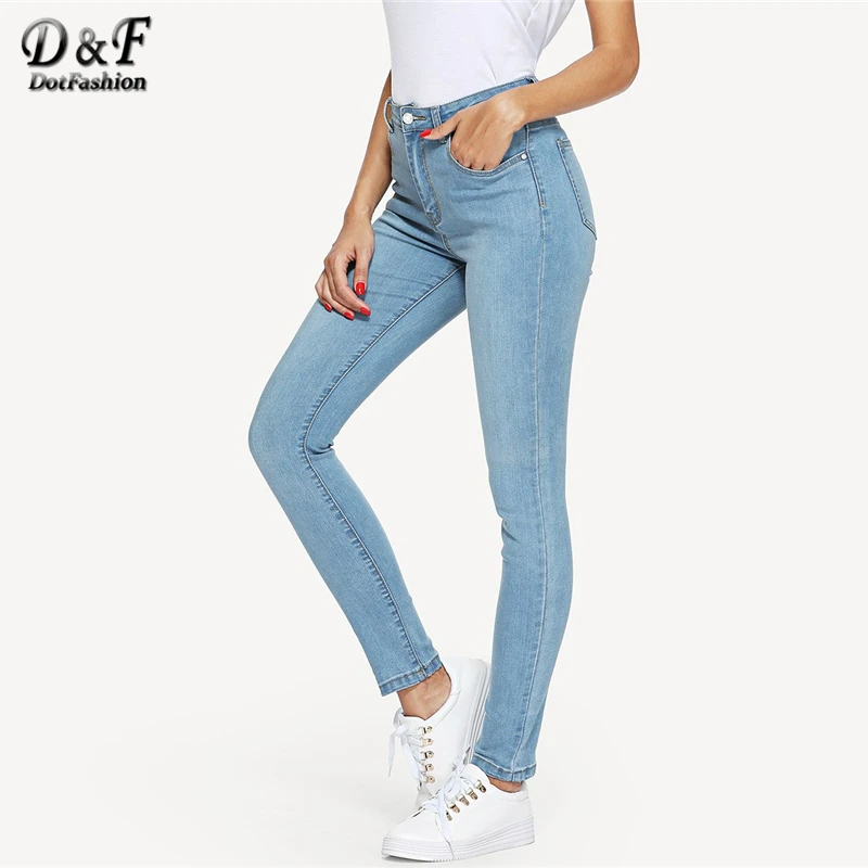 Dotfashion Blue Skinny Solid Jeans 2019 Autumn New Arrival Plain Pants Button Fly Mid Waist Spring Casual Female Long Trousers
Dotfashion Blue Skinny Solid Jeans 2019 Autumn New Arrival Plain Pants Button Fly Mid Waist Spring Casual Female Long Trousers